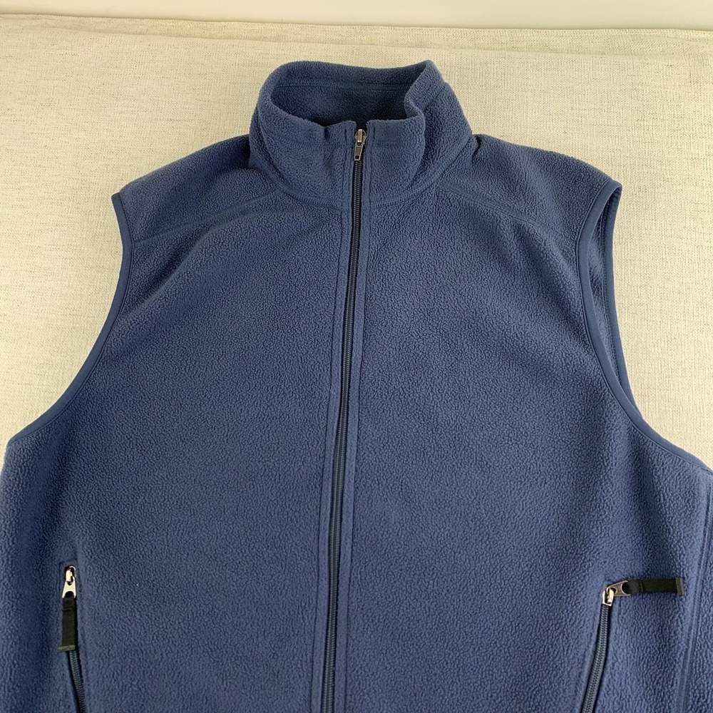Patagonia Vest Mens Large Synchilla Fleece Full Zip Pockets Outdoor Blue - Picture 3 of 9